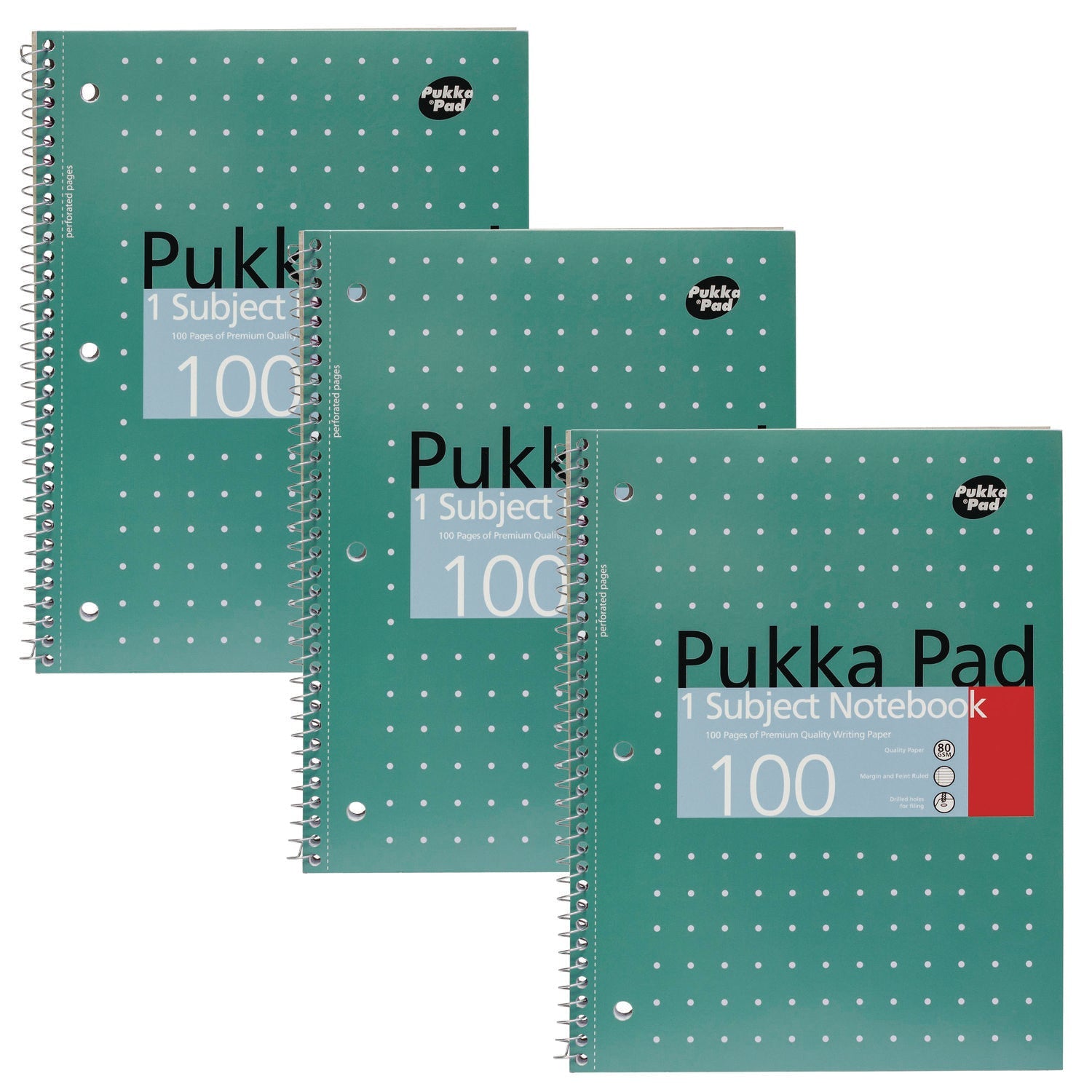 pukka-pad-letter-size-1-subject-notebook-medium-college-rule-metallic-green-cover-with-white-dots-50-10-5-x-8-sheets-3-pack-puk8795met_1